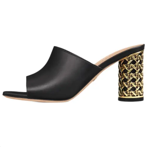 DIOR Icon Slide Slippers 8cm Women's Black