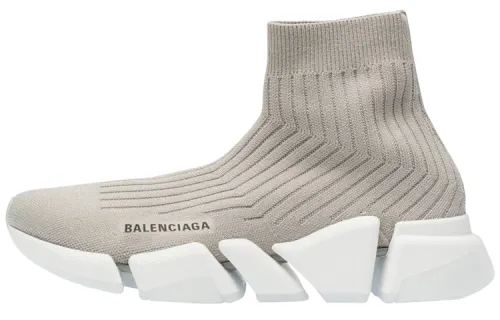 Balenciaga Speed Trainer Rib Knit Light Gray