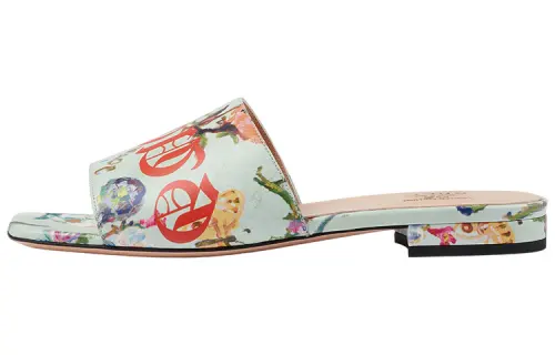 GUCCI Soave Slide Slippers Women's Mint Green