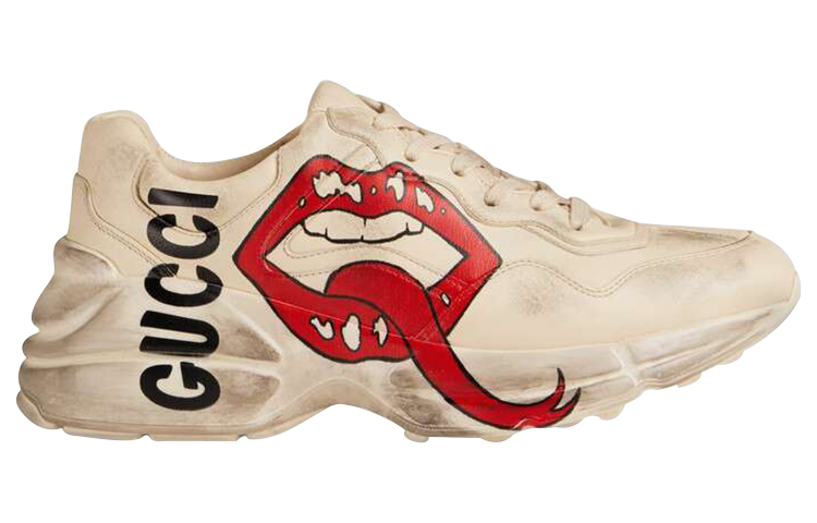 Женские кроссовки Gucci Rhyton (бежевые) — фото 2