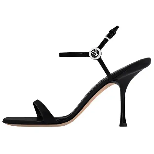 LOUIS VUITTON 6AM One Strap Sandals 9cm Women's Black