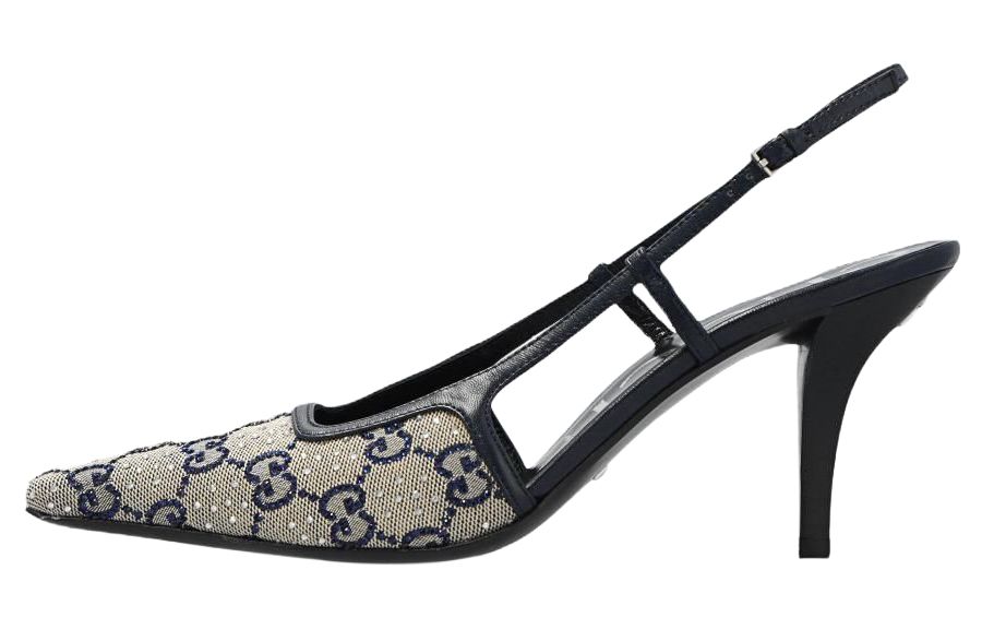 GUCCI GG Supreme 75mm Slingback Pumps