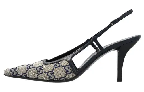 GUCCI GG Supreme 75mm Slingback Pumps