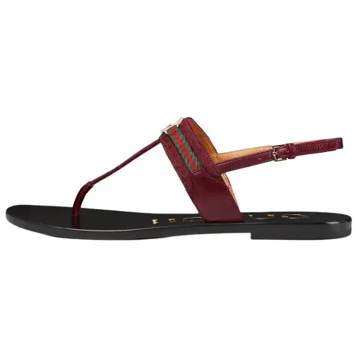 GUCCI Interlocking One Strap Sandals Women's Red