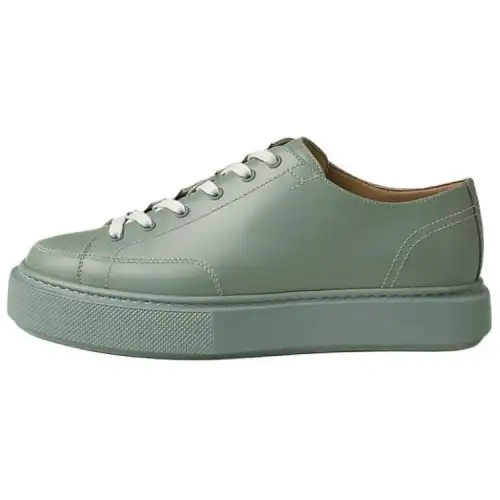 HERMES Haru Cow Leather Low top Skateboard Shoes Men's Green