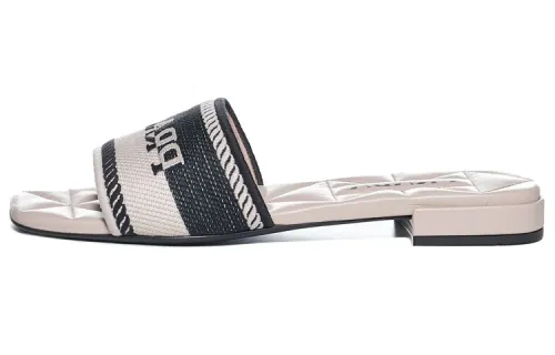 PRADA Quick Dry Quick Dry Slide Slippers Women's Black Beige