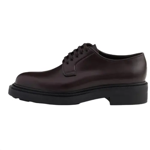 PRADA Leather Casual Shoes 4.5cm Men's Brown