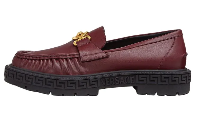 VERSACE MEDUSA BIGGIE Leather Men's Casual Shoes Men's Red