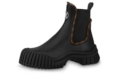 LOUIS VUITTON Ruby Flat Ankle Boots 'Black' Women's