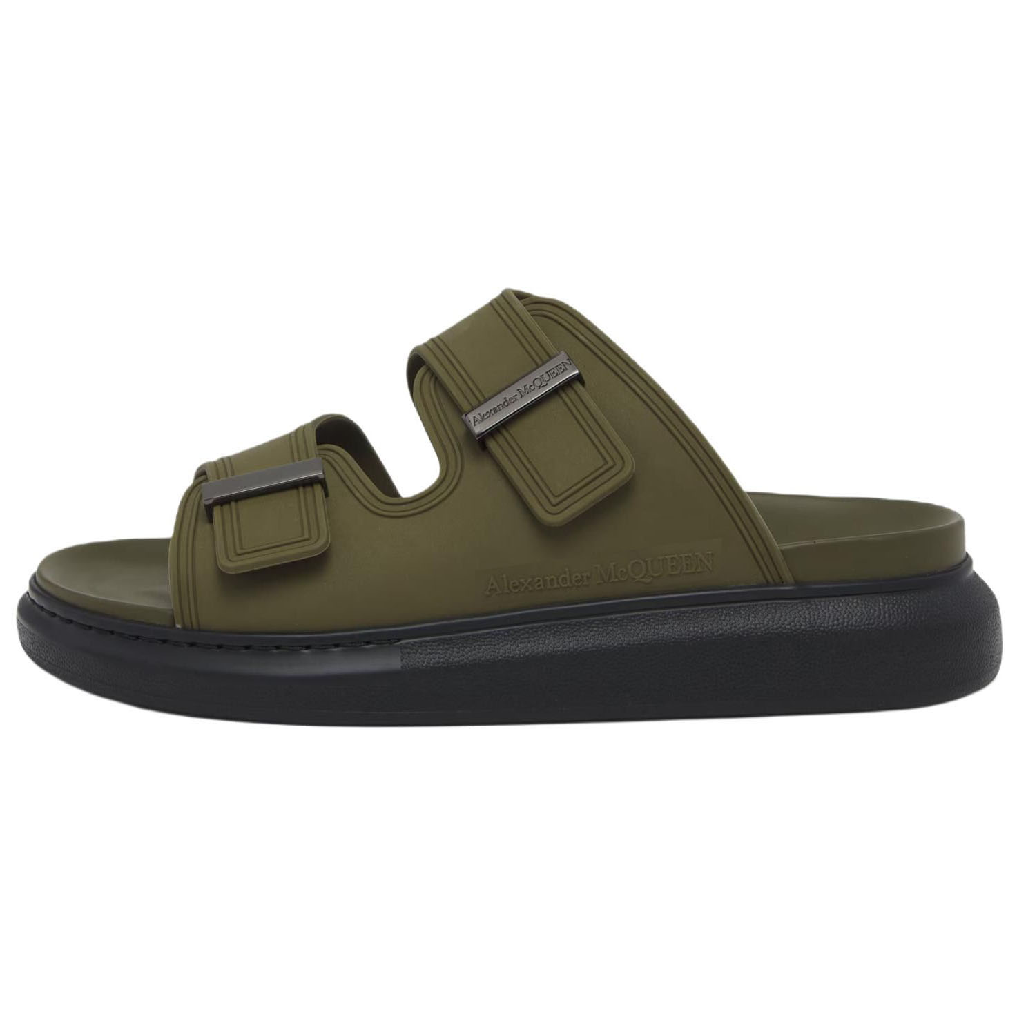 Мужские шлепанцы Alexander McQueen Hybrid Sliders (зеленые)