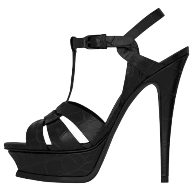 SAINT LAURENT Tribute One Strap Sandals 14.4cm Women's Black