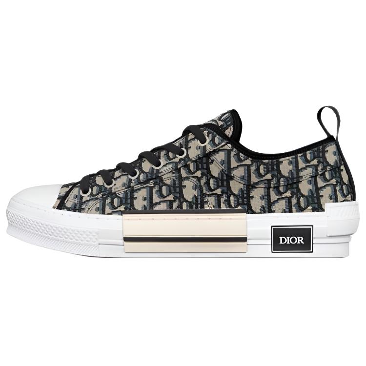 DIOR B23 Low top Skateboard Shoes Unisex Beige Black