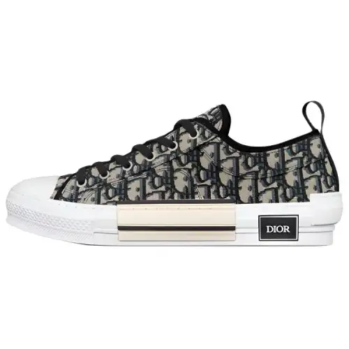 DIOR B23 Low top Skateboard Shoes Unisex Beige Black