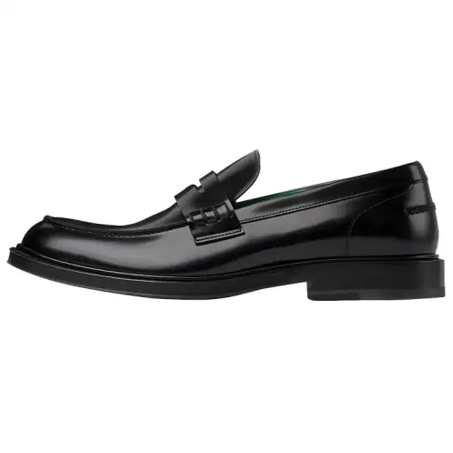 Bottega Veneta Tie Brushed Leather Loafer Black