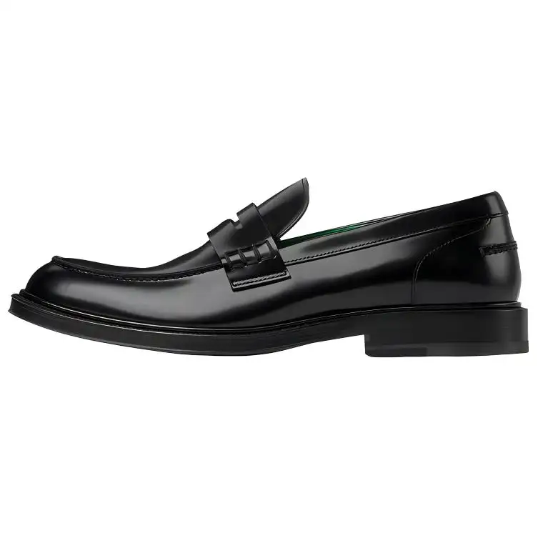 Bottega Veneta Tie Brushed Leather Loafer Black