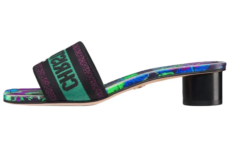 DIOR Dway Slide Slippers Women's Green Purple