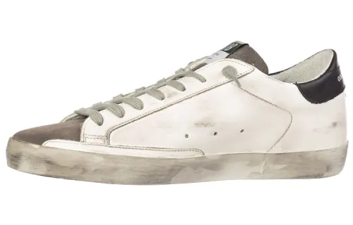 Golden Goose Super Star Stylish Skateboarding Shoes Men's White Black Heel Tab