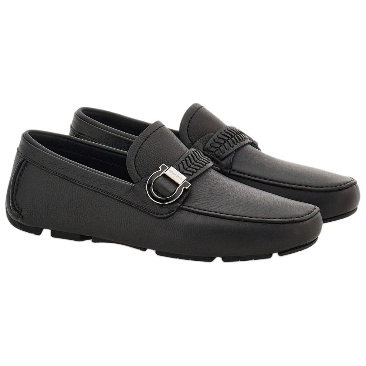 FERRAGAMO Gancini Loafers Men's Black