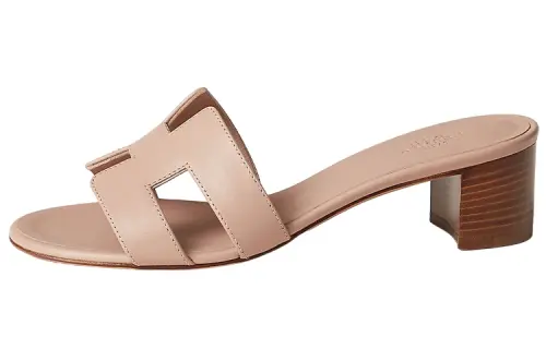 HERMES Oasis Slip on Slide Slippers Women's Nude