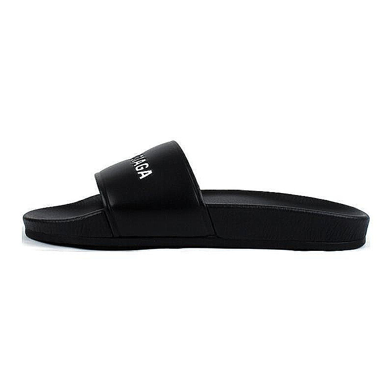 Женские шлепанцы Balenciaga Logo Slides (черные)
