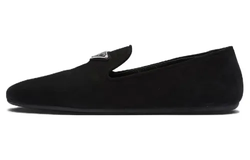 PRADA Leather Versatile Women's Casual Shoes Women's Black