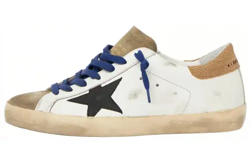Golden Goose Super Star Suede Toe White Taupe Royal Blue Black