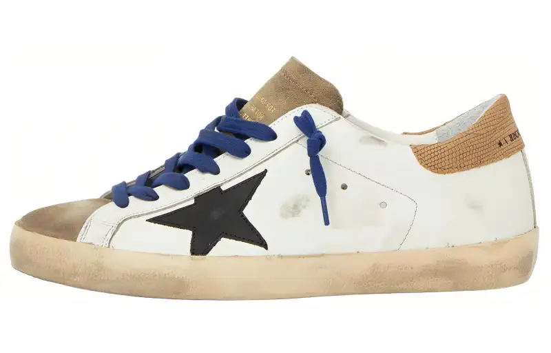 Golden Goose Super Star Suede Toe White Taupe Royal Blue Black