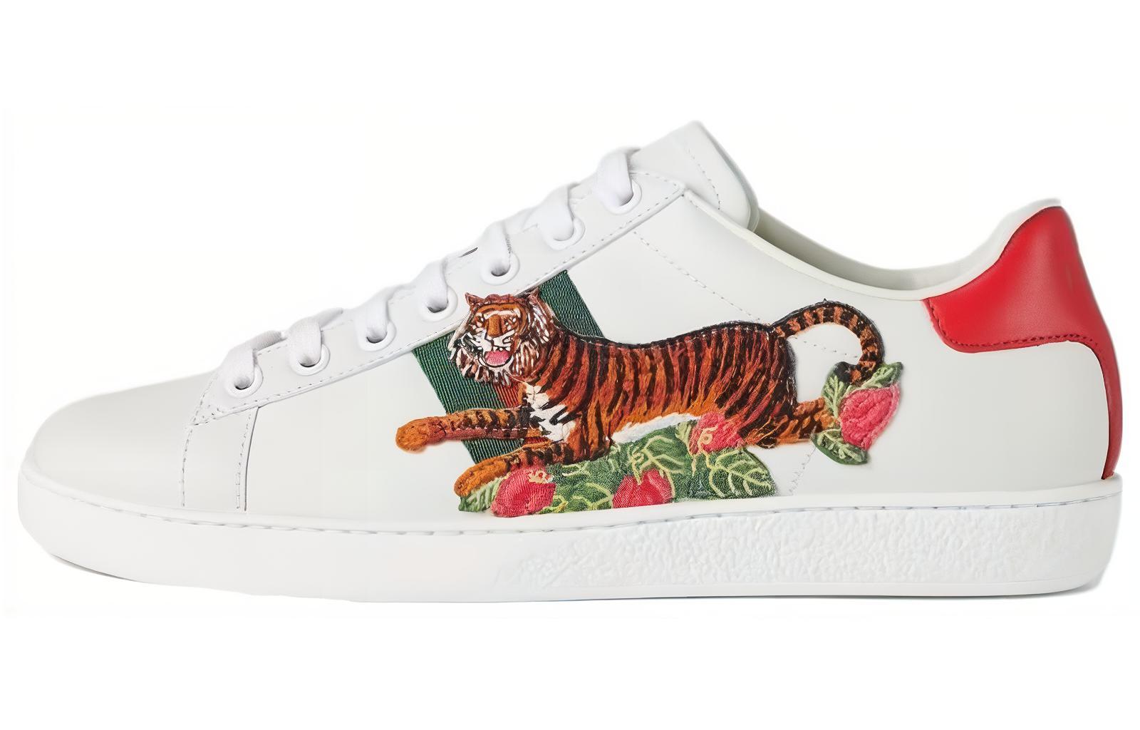 Женские кеды Gucci ACE Tiger (белые)