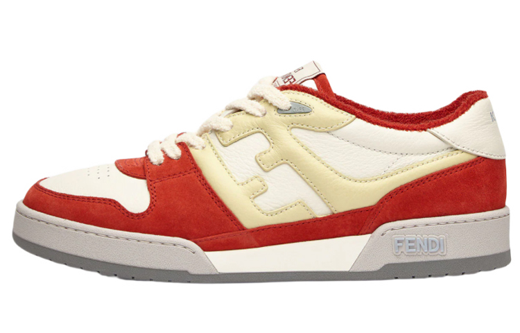 FENDI Fendi Match fashionable suede low-top low-top fashion sneakers men's red