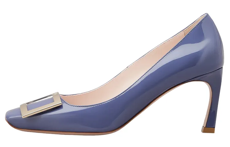 Roger Vivier Patent Leather Slim Heel High Heels Women's Blue