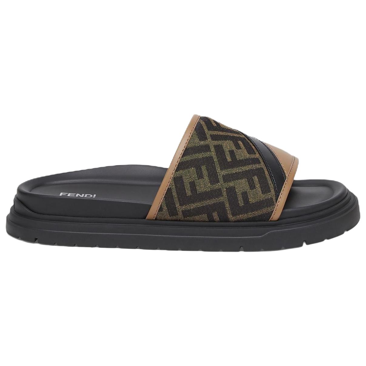 FENDI Diagonal Ff Jacquard Slides