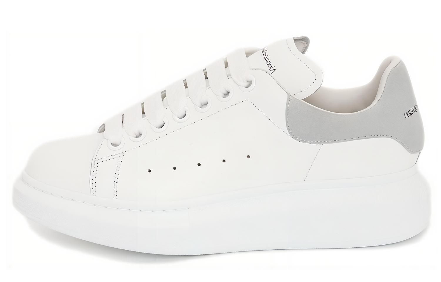 Женские кеды Alexander McQueen Oversized Sneaker (бело-серые)