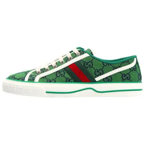 GUCCI Tennis 1977 Low top Stylish Skateboarding Shoes Women's Green