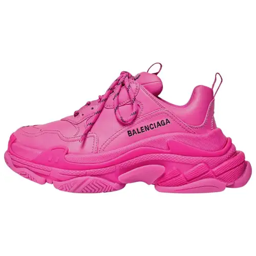 Balenciaga Triple S Faux Leather Dark Pink Women's
