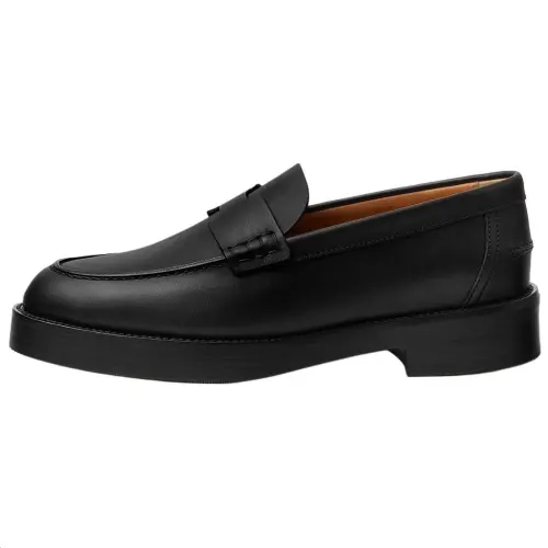 HERMES Hour Calfskin Loafers Women's Black