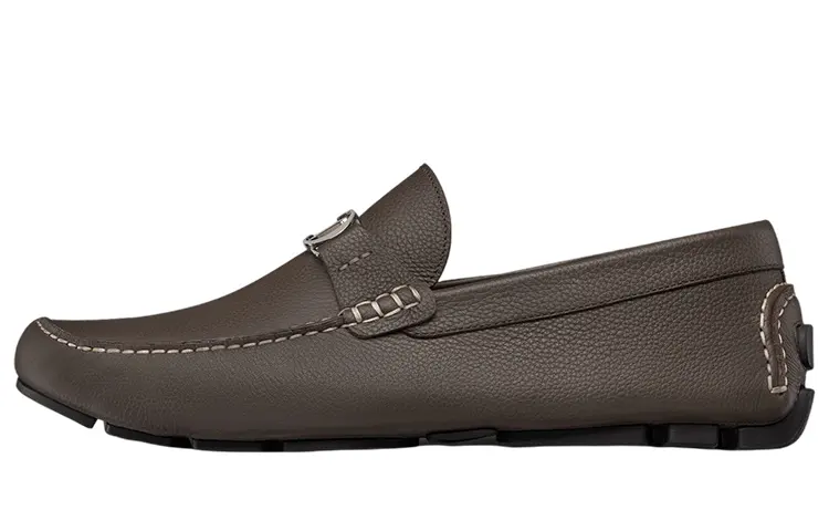 DIOR Leather Loafers Men's Gray