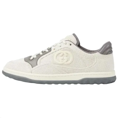 GUCCI MAC80 Leather Low top Skateboard Shoes Men's Beige