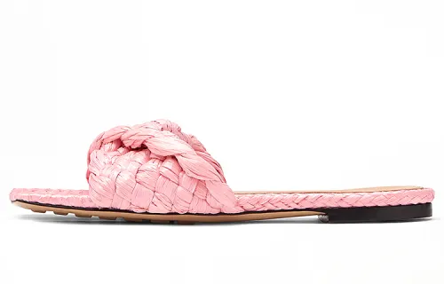 Bottega Veneta Raffia Stretch Flat Sandals Blossom Women's