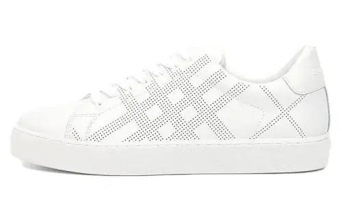 Burberry Westford Leather Low top Skateboard Shoes Women's White