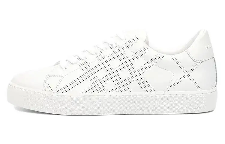 Burberry Westford Leather Low top Skateboard Shoes Women's White