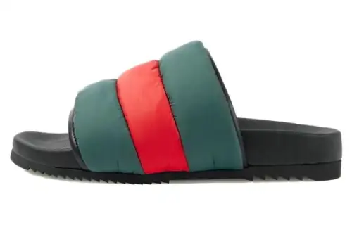 Gucci Wmns Padded Web Slide Sandal 'Green Red' Women's