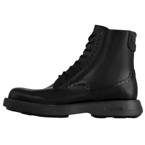 LOUIS VUITTON BASTILLE Cow Leather Ankle Boots Men's Black