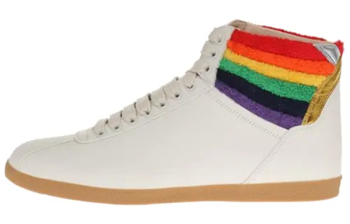 Gucci Lace Up High Top 'Rainbow Heel Collar'