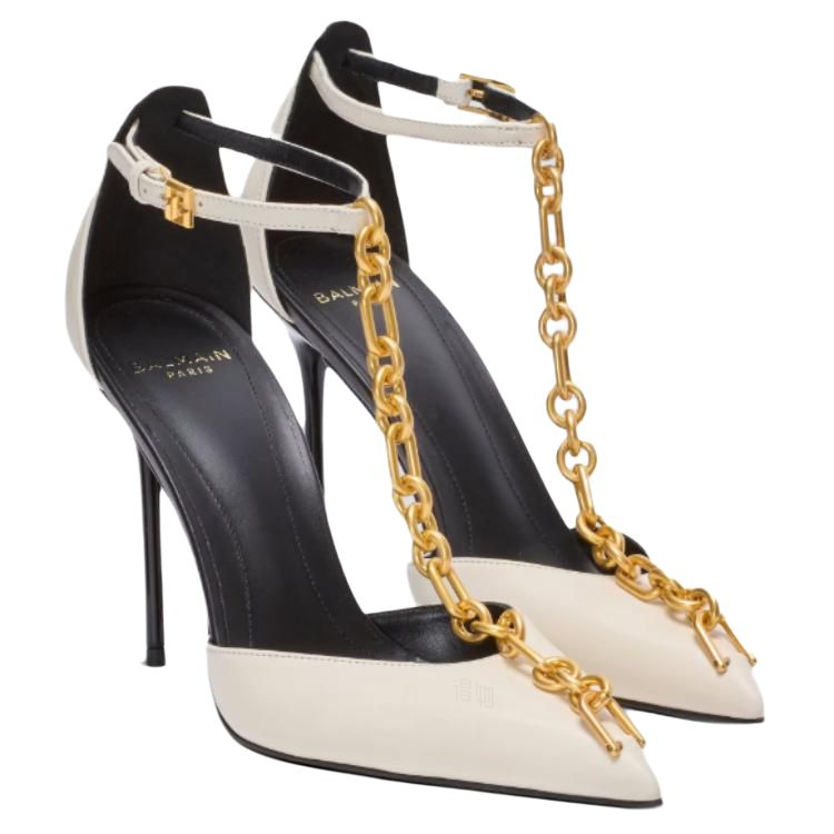 Женские туфли BALMAIN 9.5cm (белые) — фото 3