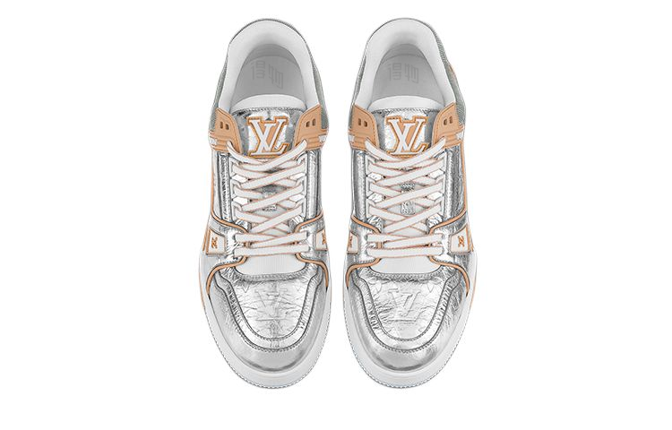 Мужские кеды Louis Vuitton LOUIS VUITTON Trainer LV (серебряный) — фото 4