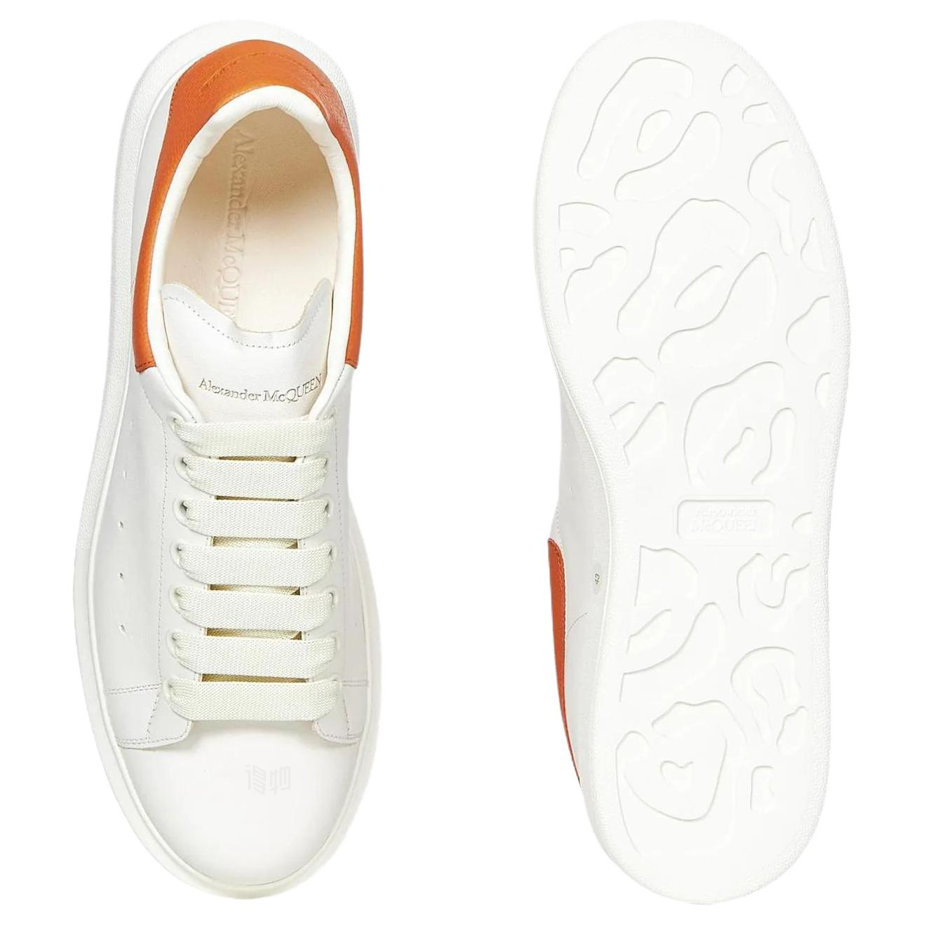 Мужские кеды Alexander McQueen Oversized Sneaker (бело-оранжевые) — фото 7