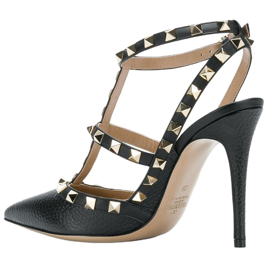Женские туфли Valentino Rockstud (черные) — фото 4