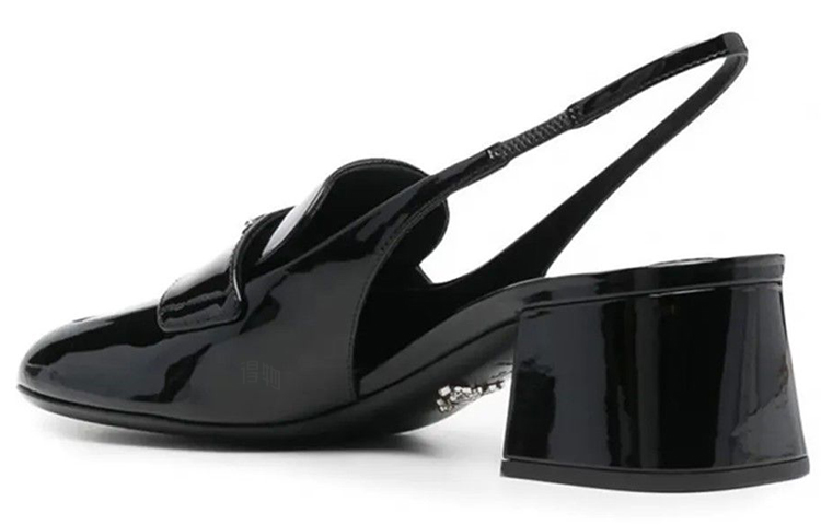Женские туфли Prada Leather Pumps 4.5cm (черные) — фото 4
