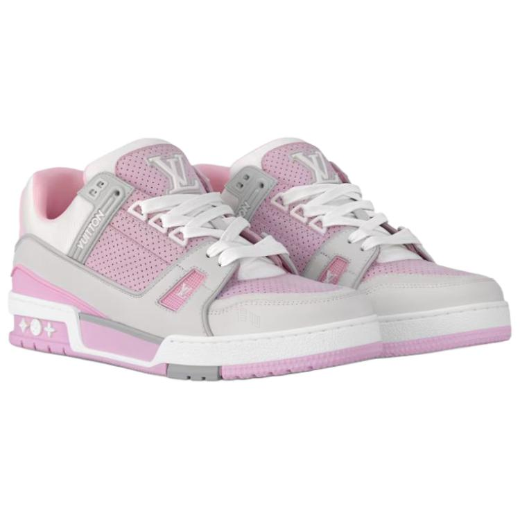Женские кеды Louis Vuitton Trainer (розово-фиолетовые) — фото 3