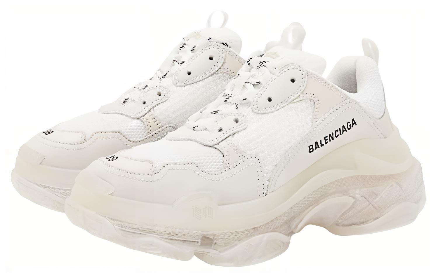 Мужские кроссовки Balenciaga Triple S clear sole (белые) — фото 3